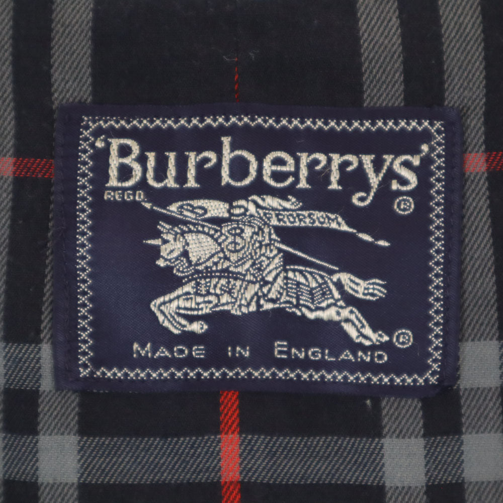 バーバリーズ 80s 90s オールド 英国製 長袖 コート ネイビー系 Burberrys メンズ