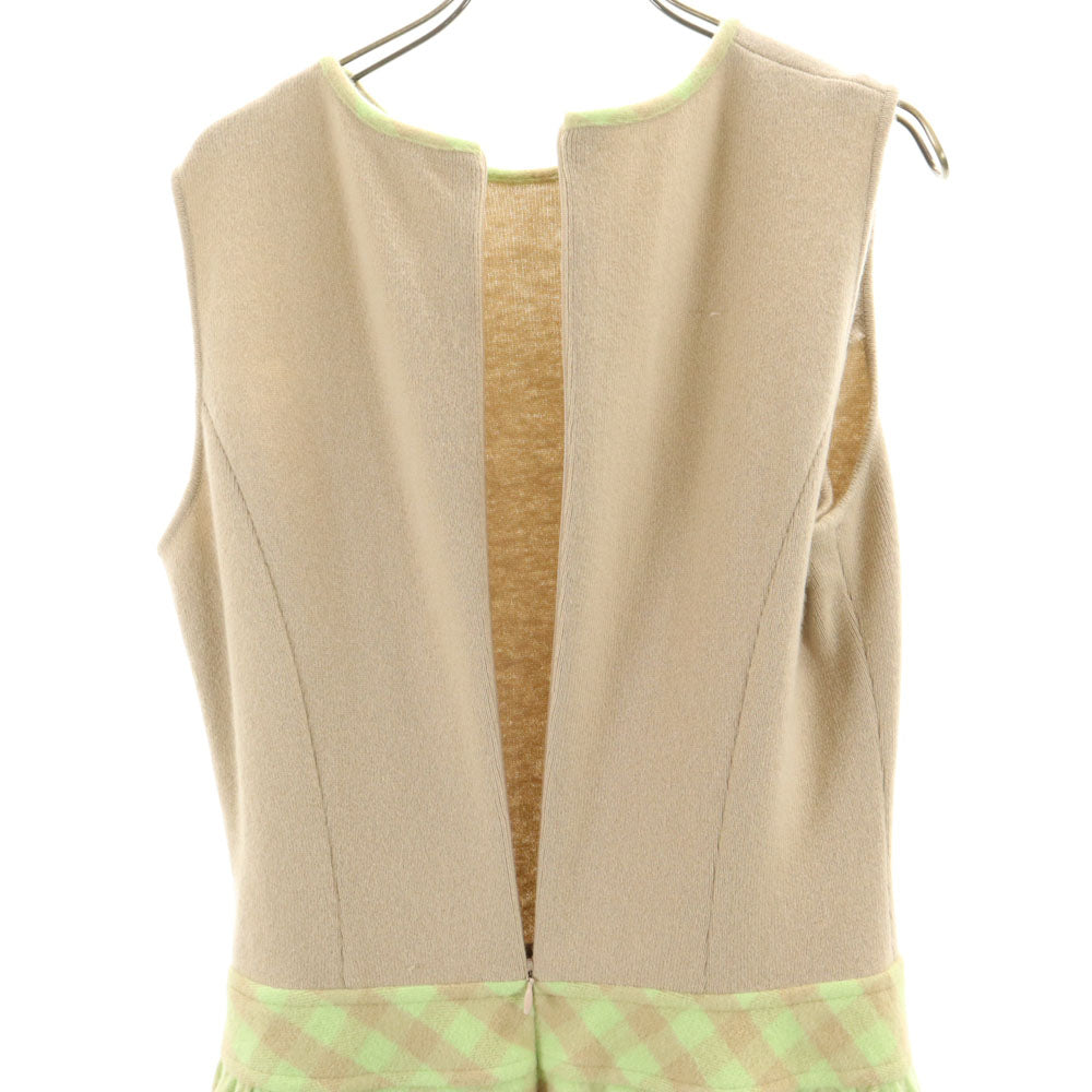 FOXEY フォクシー 日本製 カシミヤ100％ ノースリーブ アンサンブル 42 グリーン系 長袖ジャケット ワンピース レディース