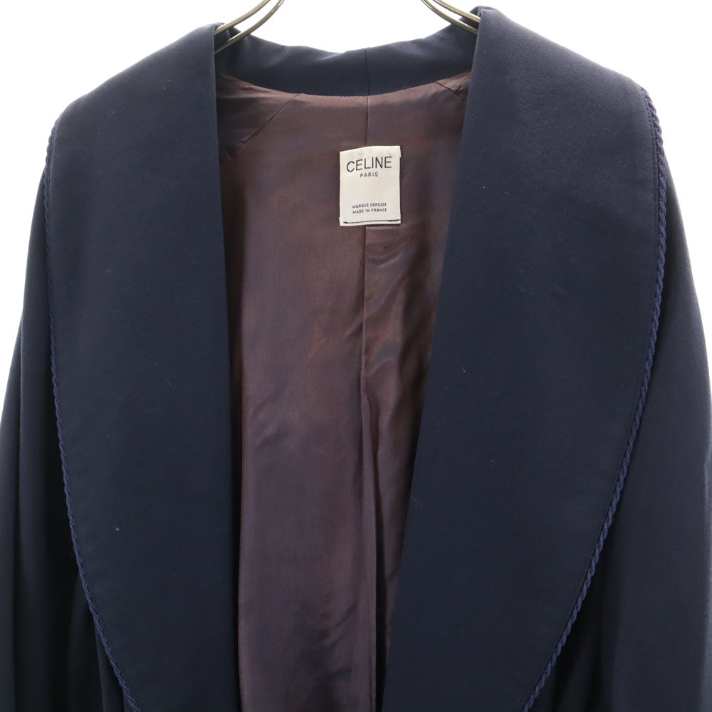CELINE セリーヌ ウール 長袖 ガウンコート ネイビー系 レディース
