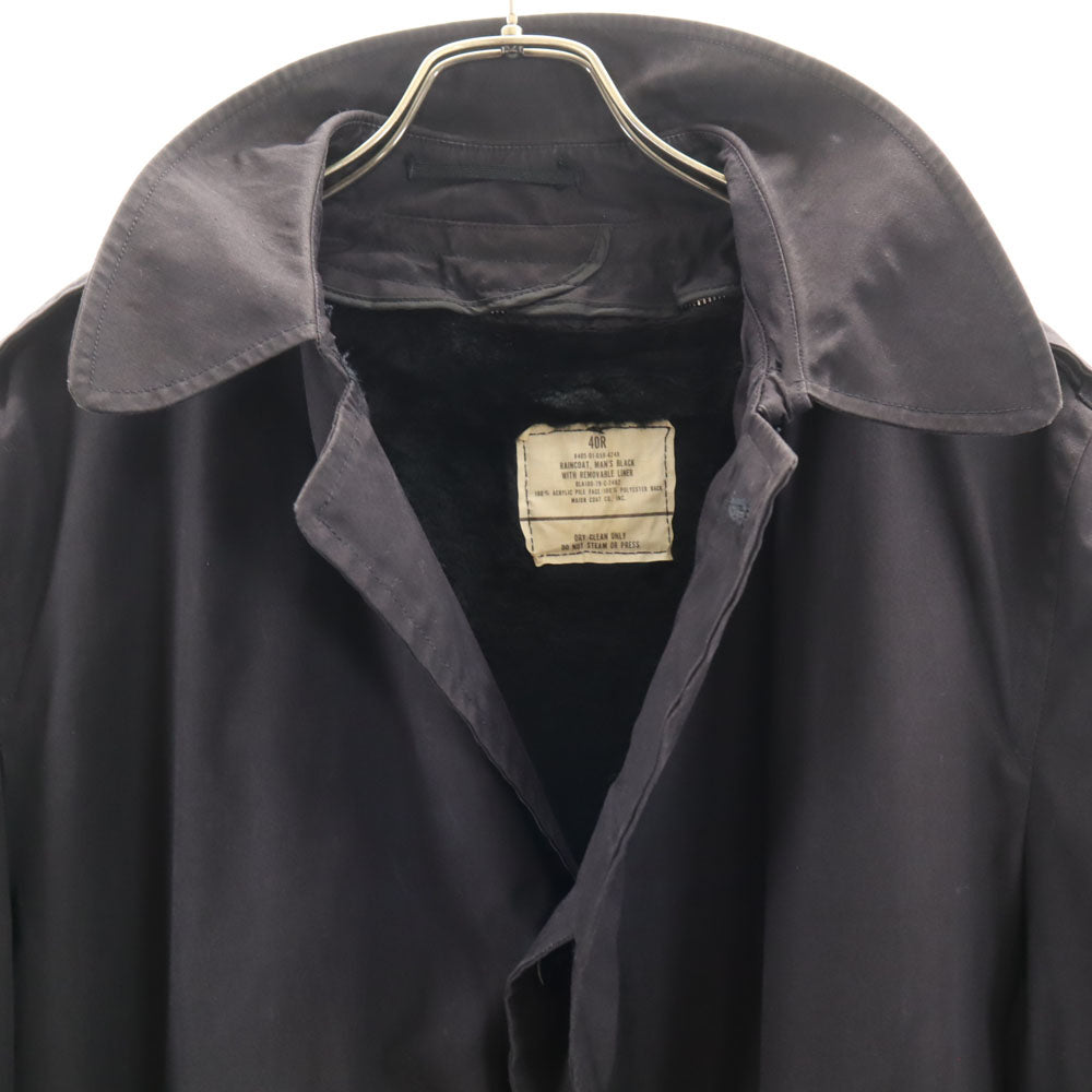 US NAVY アメリカ海軍 70s ヴィンテージ DLA オールウェザーコート レインコート 40R チャコールブラック ライナー付き メンズ