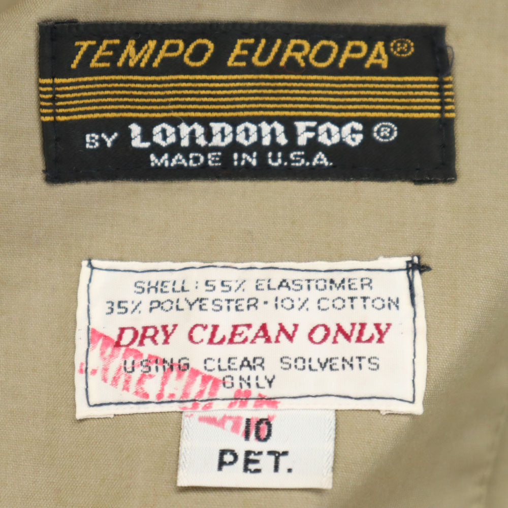LONDON FOG ロンドンフォグ 80s USA製 ヴィンテージ ステンカラーコート 10 カーキベージュ ライナー付き レディース