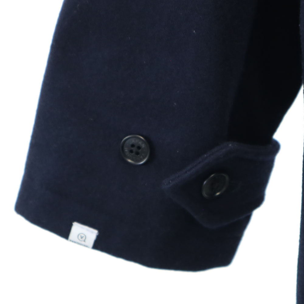 VANQUISH ヴァンキッシュ ウールブレンド ステンカラーコート L ネイビー メンズ