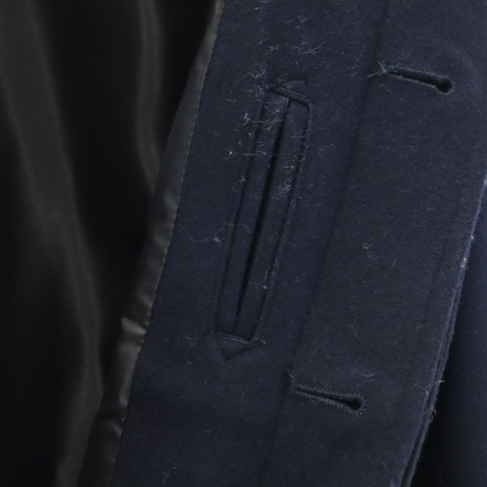 VANQUISH ヴァンキッシュ ウールブレンド ステンカラーコート L ネイビー メンズ