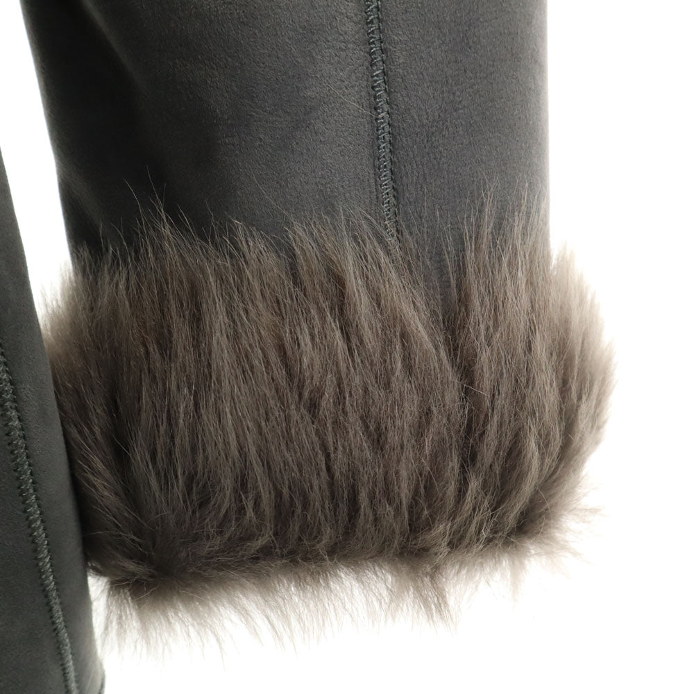 Banana Republic バナナリパブリック リアルファー付き ムートンコート S グレー レディース