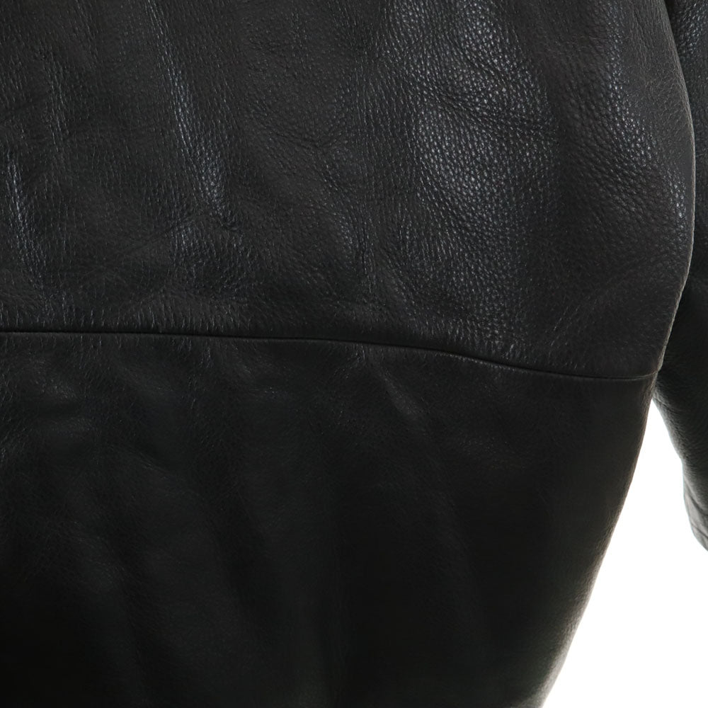 LECOLLEZIONISTRUCTURE ステンカラー レザーコート L ブラック LECOLLEZIONISTRUCTURE メンズ