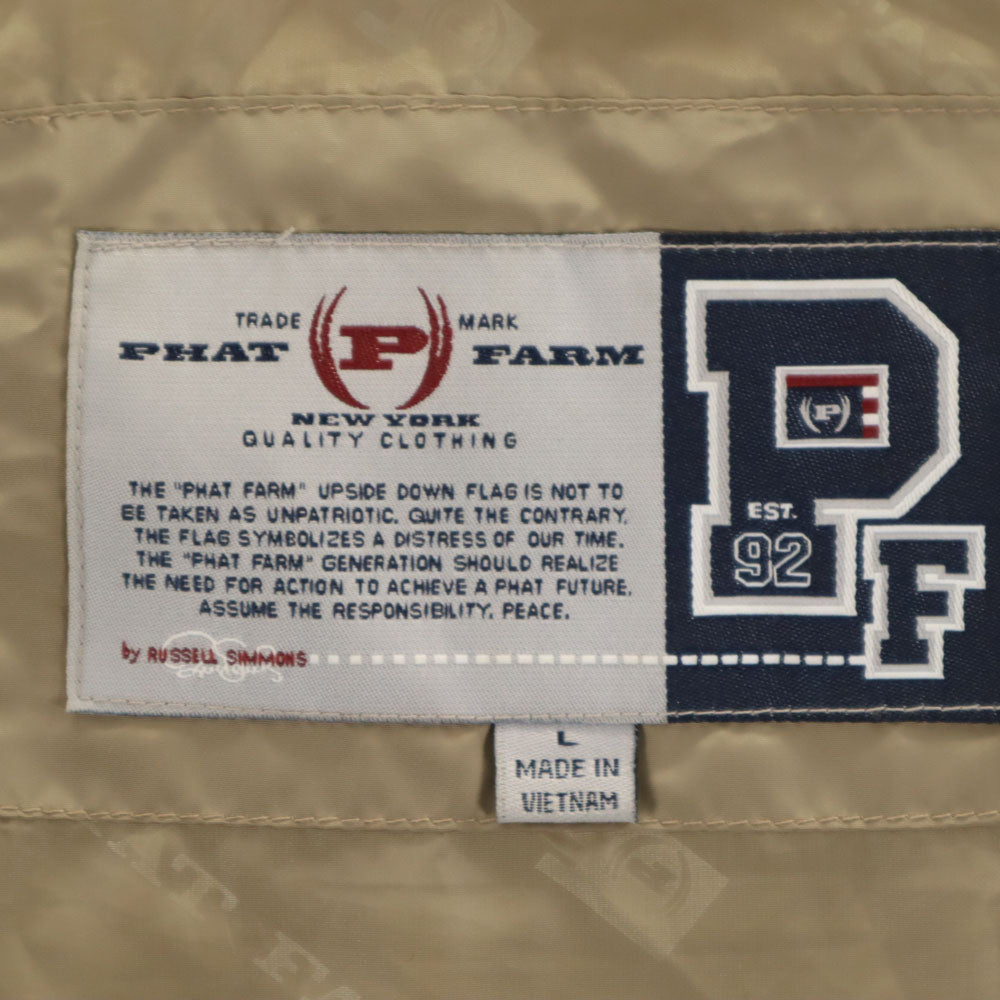 PHAT ファットファーム ダウンジャケット L グレージュ PHAT FARM メンズ FARM ダウンジャケット ブラック 90\\\\u0027sPHAT FARM ダウン