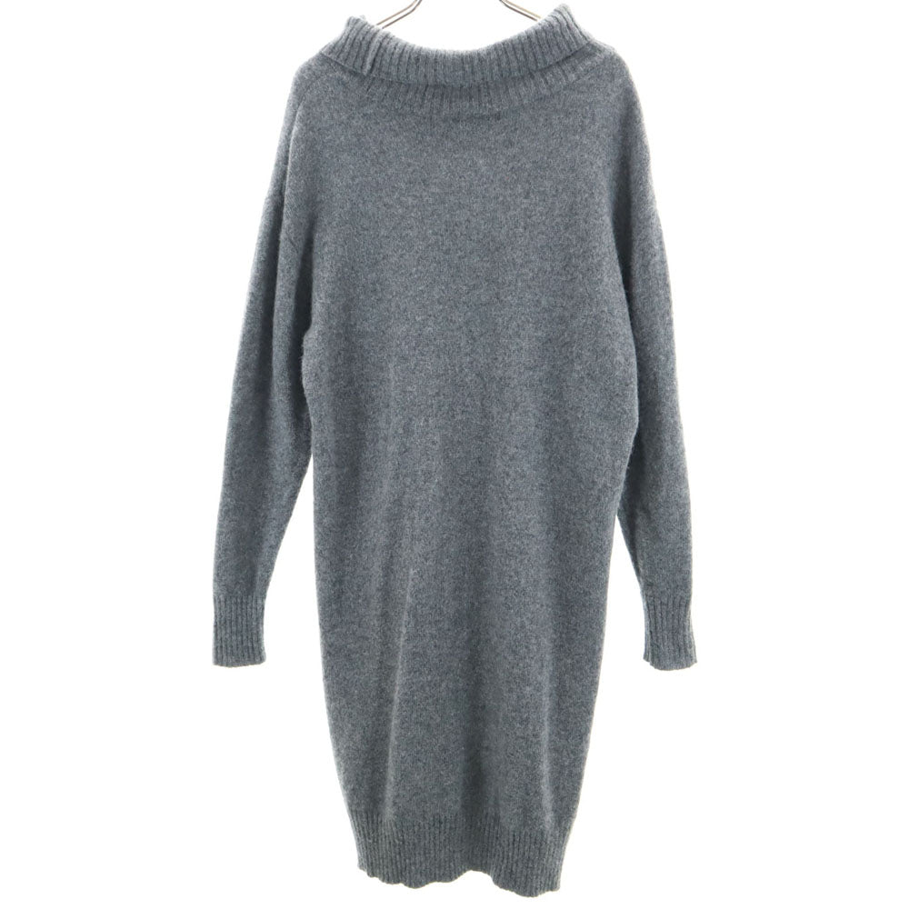 mizuiro ind ミズイロインド ウール 長袖 タートルネック ニット ワンピース グレー レディース
