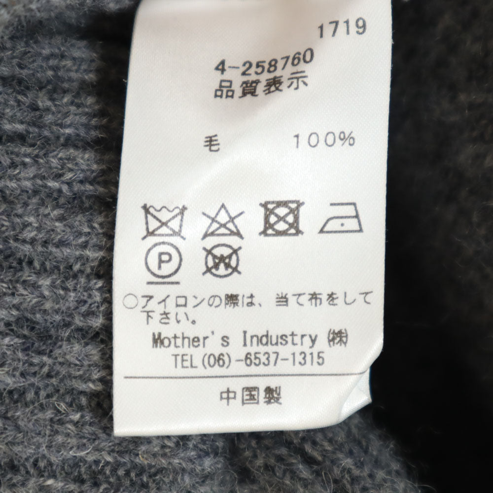 mizuiro ind ミズイロインド ウール 長袖 タートルネック ニット ワンピース グレー レディース