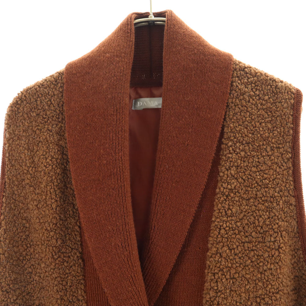 DAMA ダーマ ウールブレンド ボア ロング ベスト 9AR ブラウン レディース