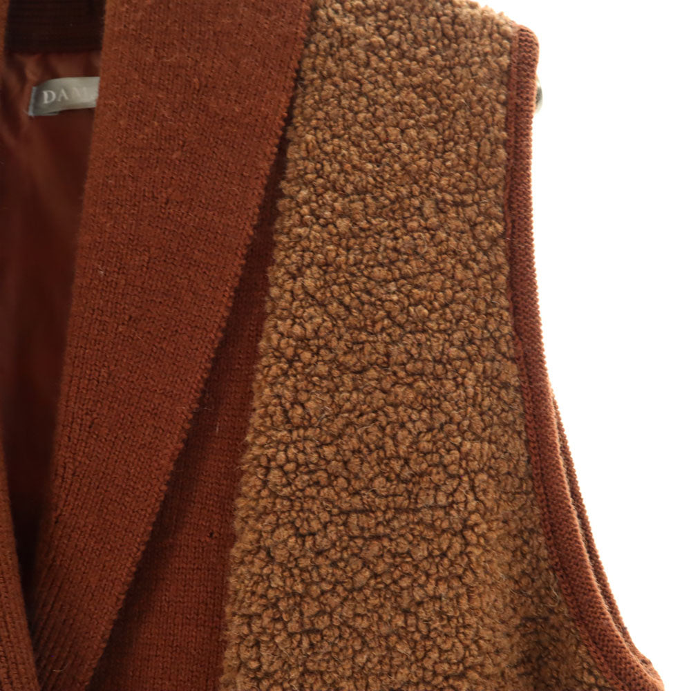 DAMA ダーマ ウールブレンド ボア ロング ベスト 9AR ブラウン レディース