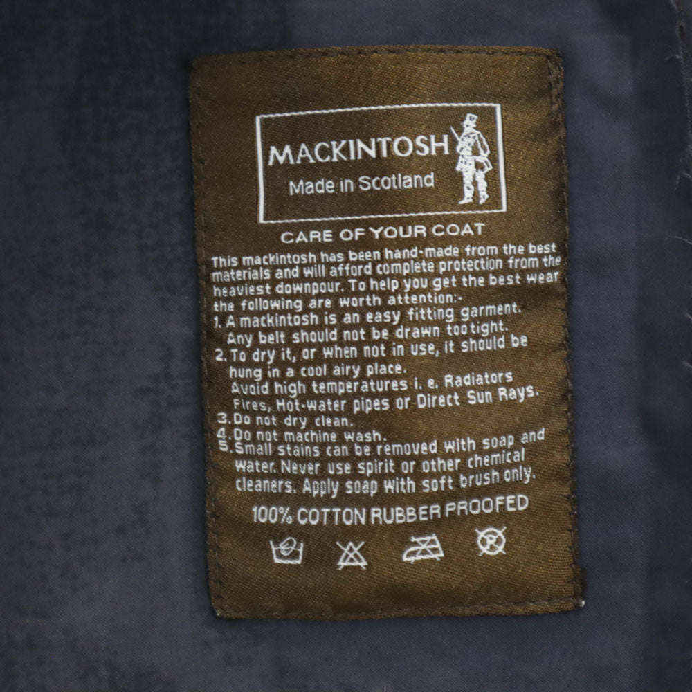 Mackintosh マッキントッシュ スコットランド製 ステンカラーコート 38 チャコールネイビー メンズ