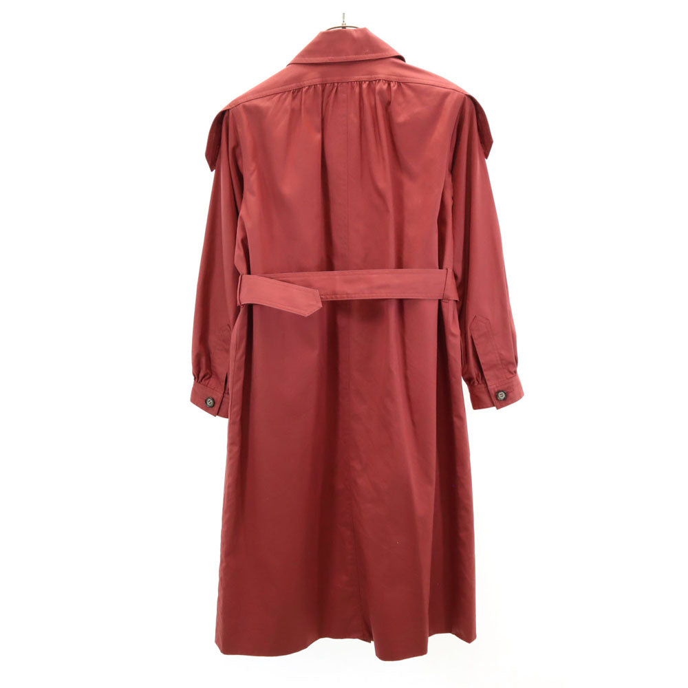 YVES SAINT LAURENT イヴサンローラン 80s 90s オールド ステンカラーコート T9 レッド系 レディース