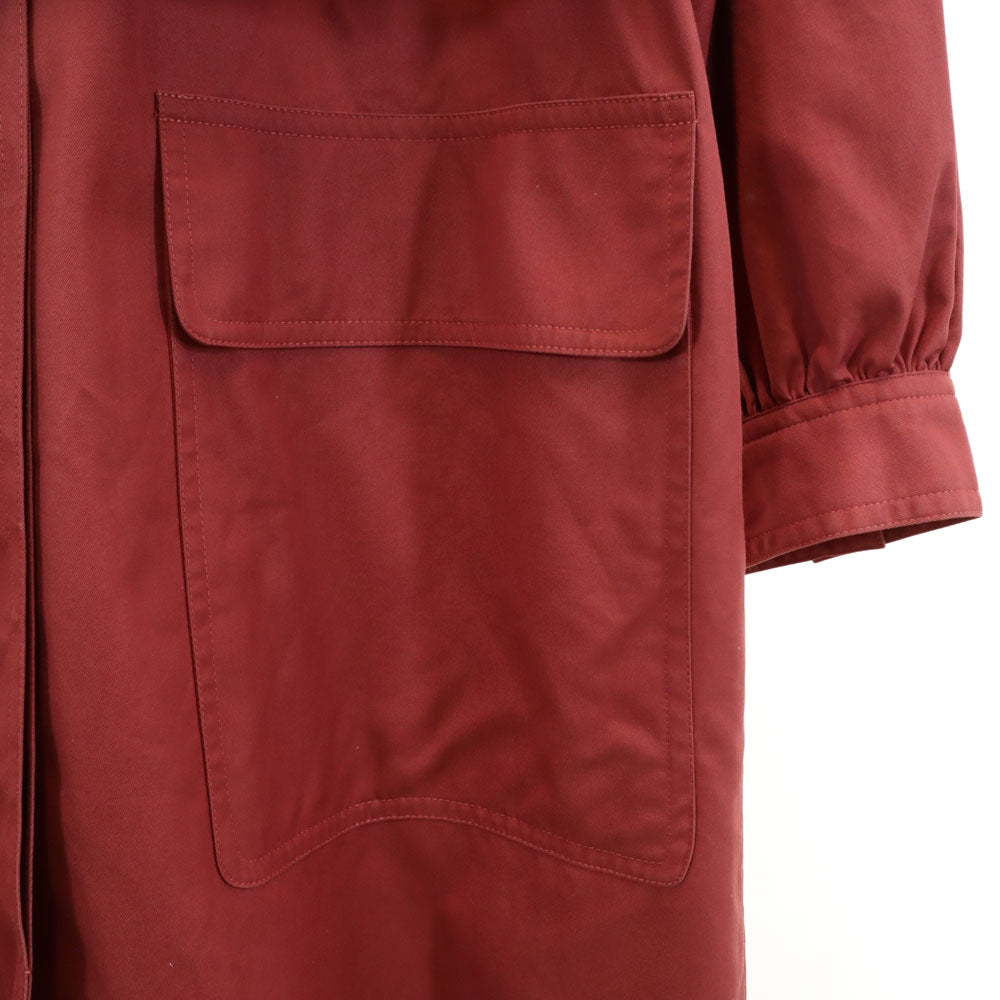 YVES SAINT LAURENT イヴサンローラン 80s 90s オールド ステンカラーコート T9 レッド系 レディース