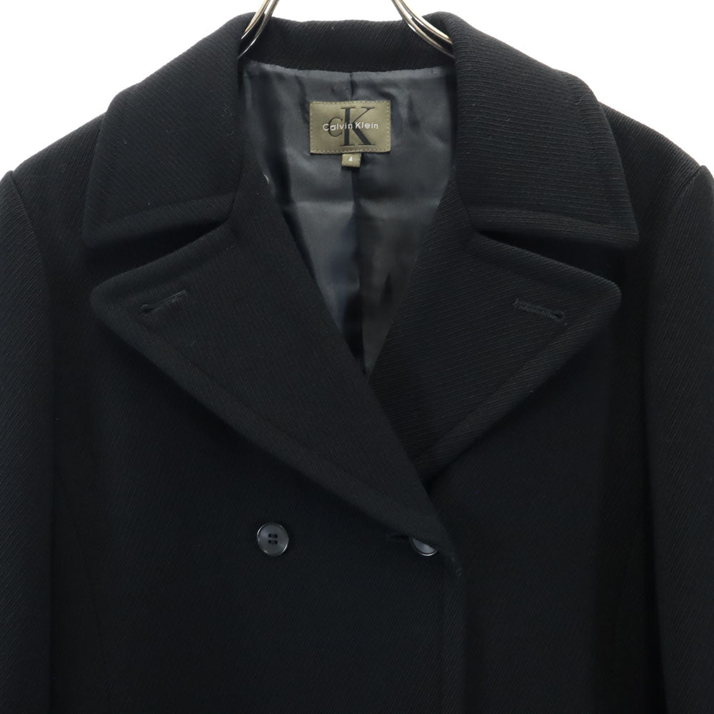 Calvin klein カルバンクライン 90s ウールブレンド オールド チェスターコート 4 ブラック ダブルボタン メンズ