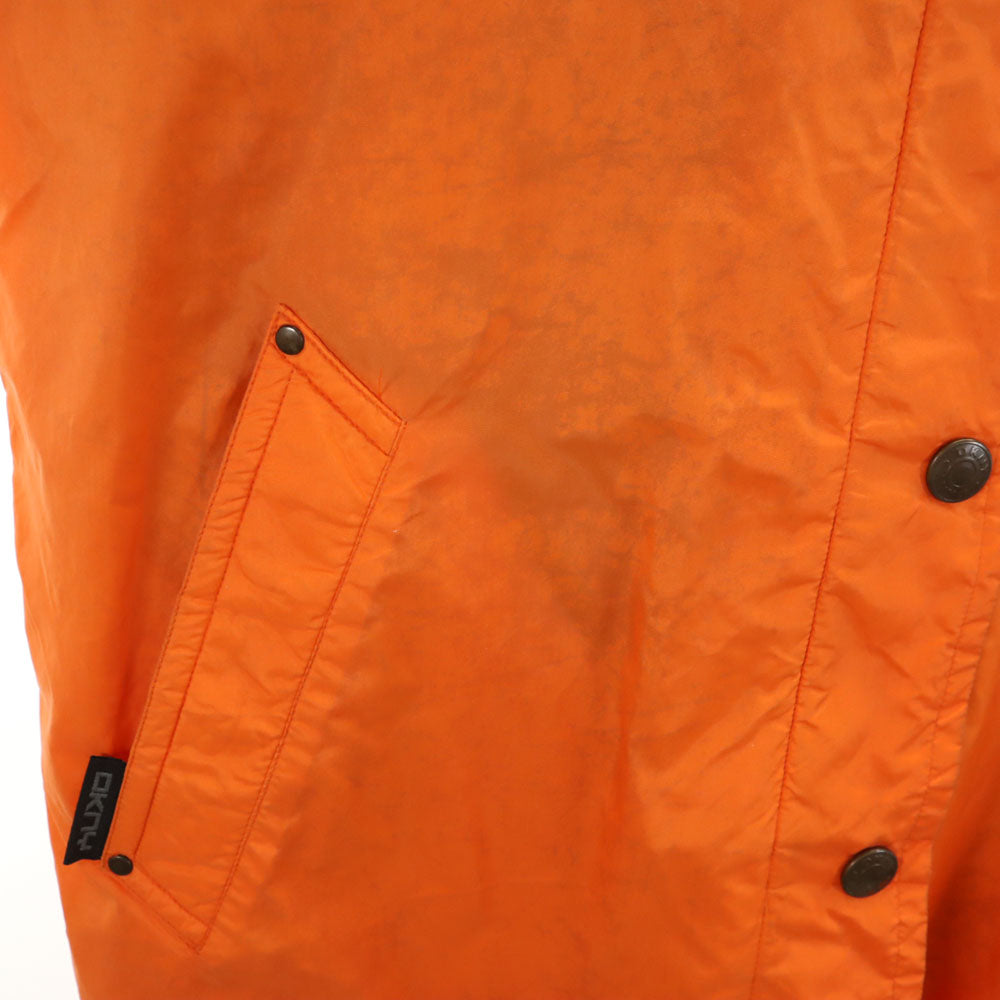 DKNY JEANS ダナキャランニューヨークジーンズ 90s オールド ステンカラーコート S オレンジ ライナー付き レディース