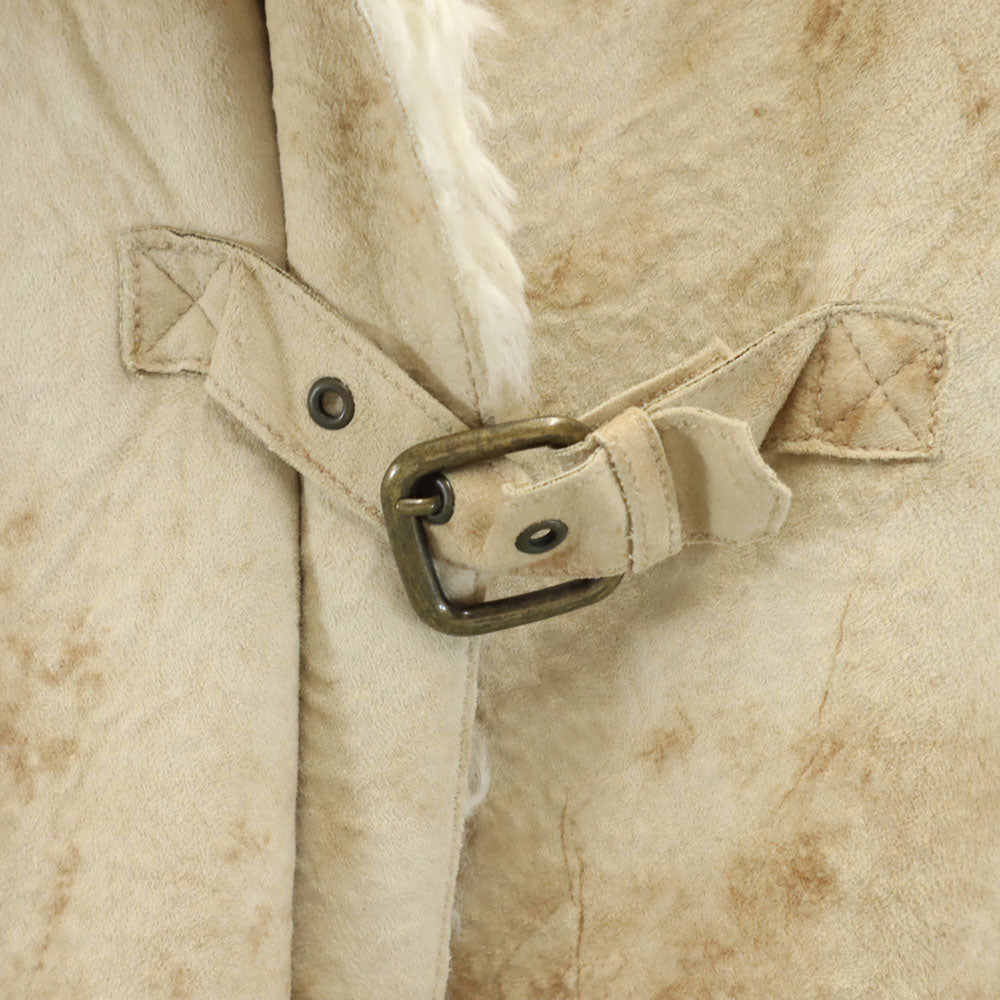 ARMANI JEANS アルマーニジーンズ フェイクレザー ロングコート 6 ベージュ レディース