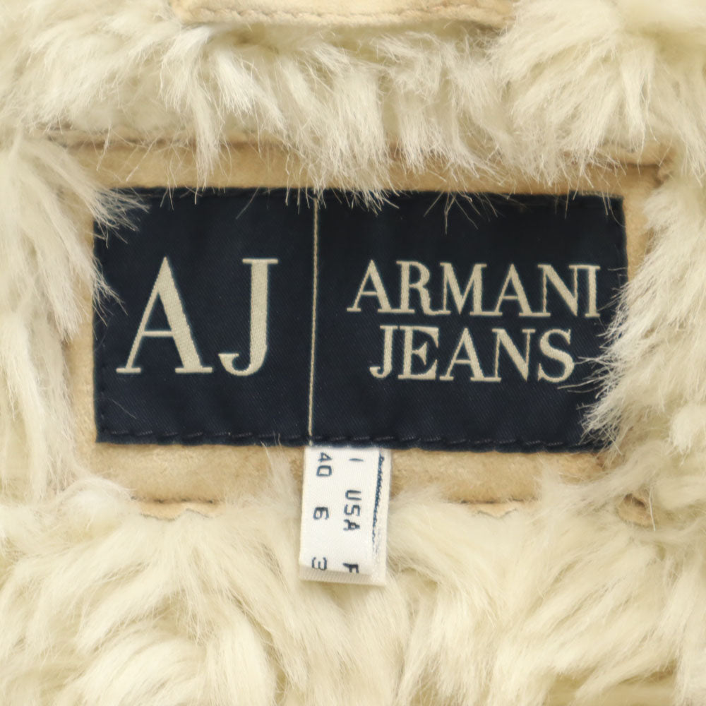 ARMANI JEANS アルマーニジーンズ フェイクレザー ロングコート 6 ベージュ レディース