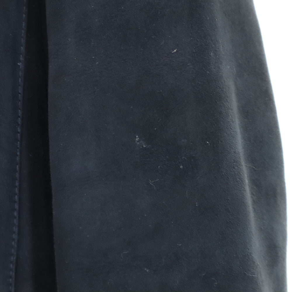 ムーンバット イタリア製 シャーリング加工 ムートンコート 46 チャコールネイビー レディース