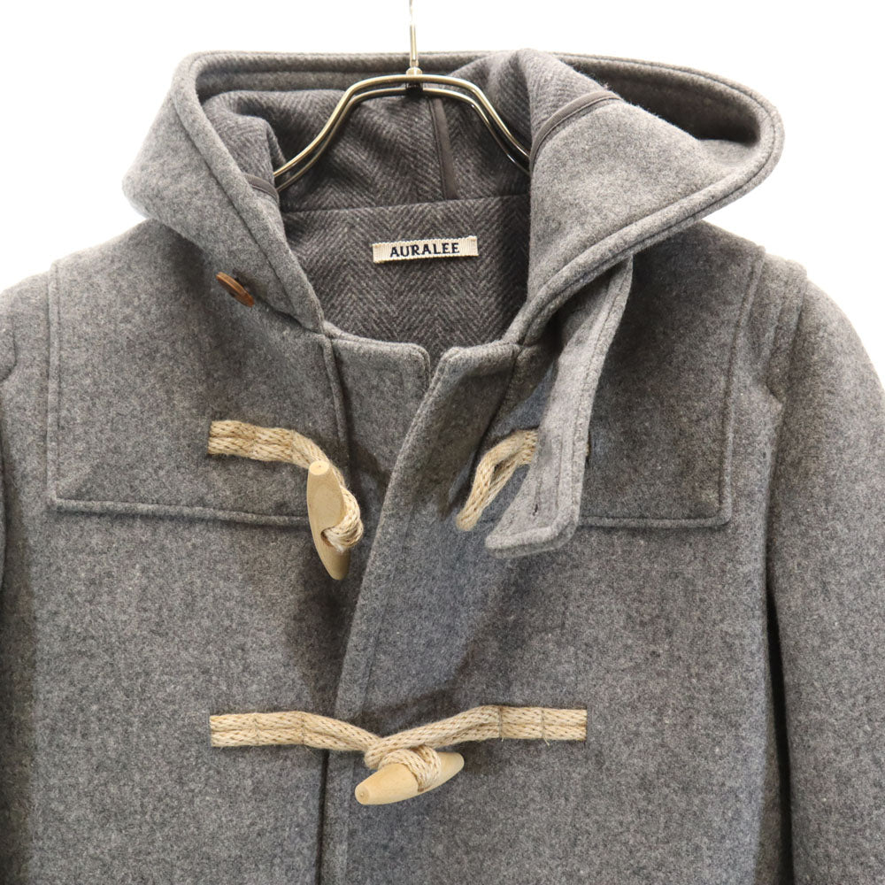 AURALEE オーラリー 日本製 ウールブレンド ダッフルコート 1 グレー フーディー メンズ