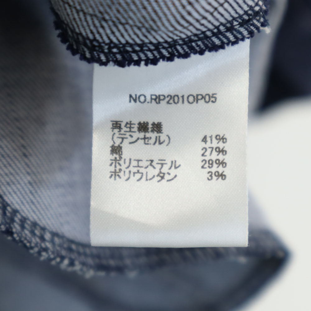 レポリス 日本製 長袖 ロングワンピース 0 ネイビー Re:poris ストレッチ レディース