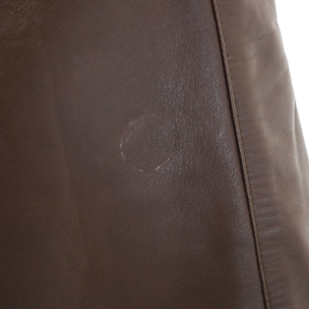 A.C.S.A スペイン製 レザーコート 50 ブラウン メンズ