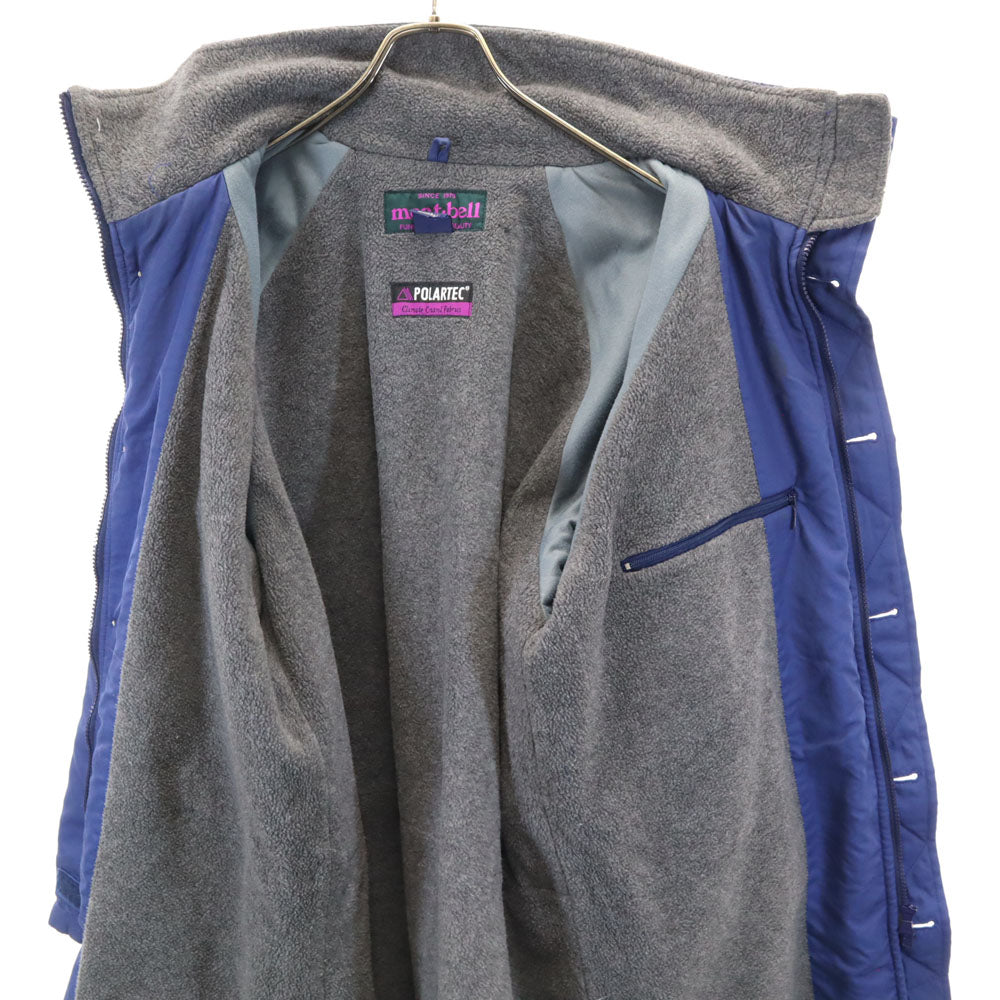 mont-bell モンベル コート M 青紺 アウトドア 裏フリース ポーラテック メンズ