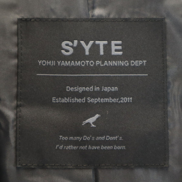 ヨウジヤマモト S'YTE 日本製 ウールブレンド ビッグサイズ トラックトップ ウールコート 3 ブラック Yohji Yamamoto メンズ