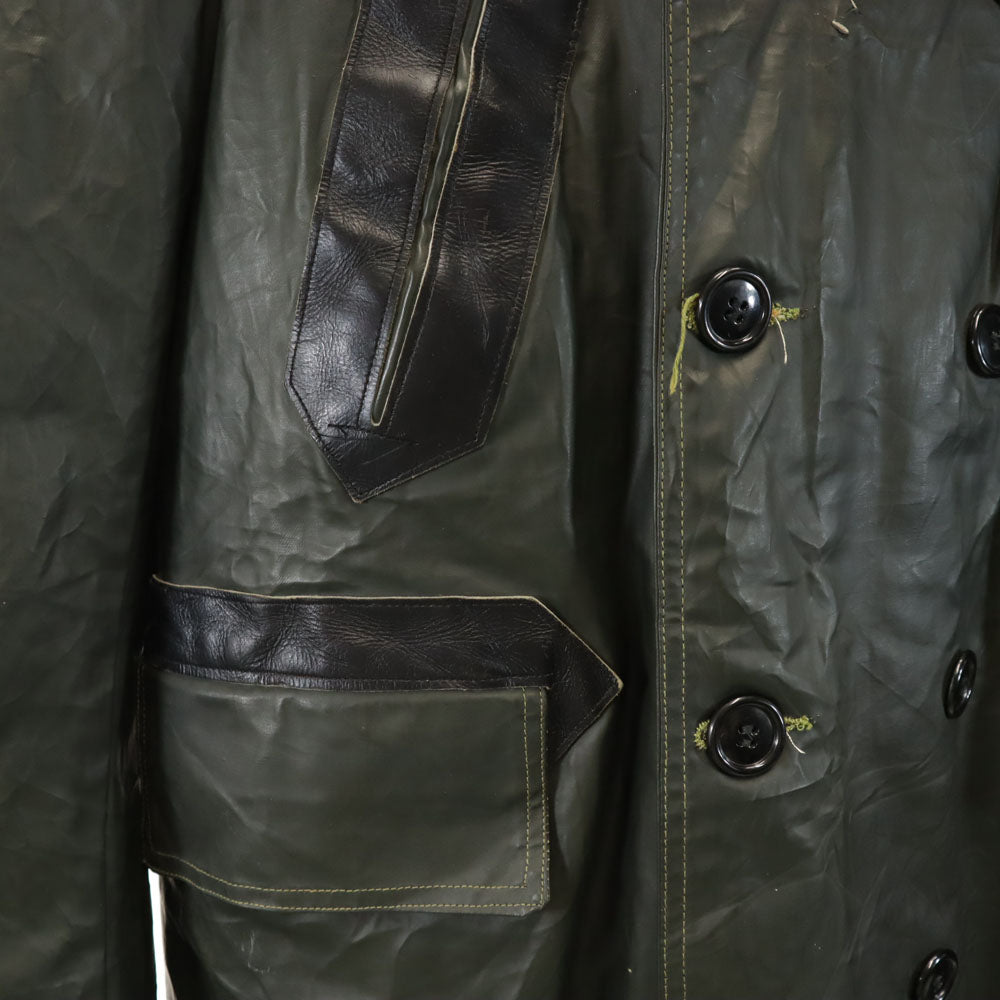 US NAVY アメリカ海軍 40s ヴィンテージ NXSs18795 ネイビデパートメント バーンストーマー コート 40 ブラック ミリタリー 襟ムートン メンズ