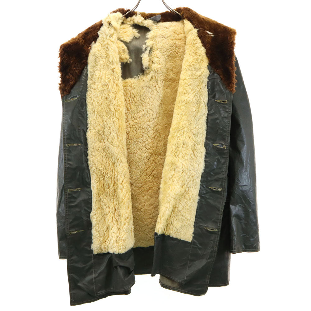 US NAVY アメリカ海軍 40s ヴィンテージ NXSs18795 ネイビデパートメント バーンストーマー コート 40 ブラック ミリタリー 襟ムートン メンズ