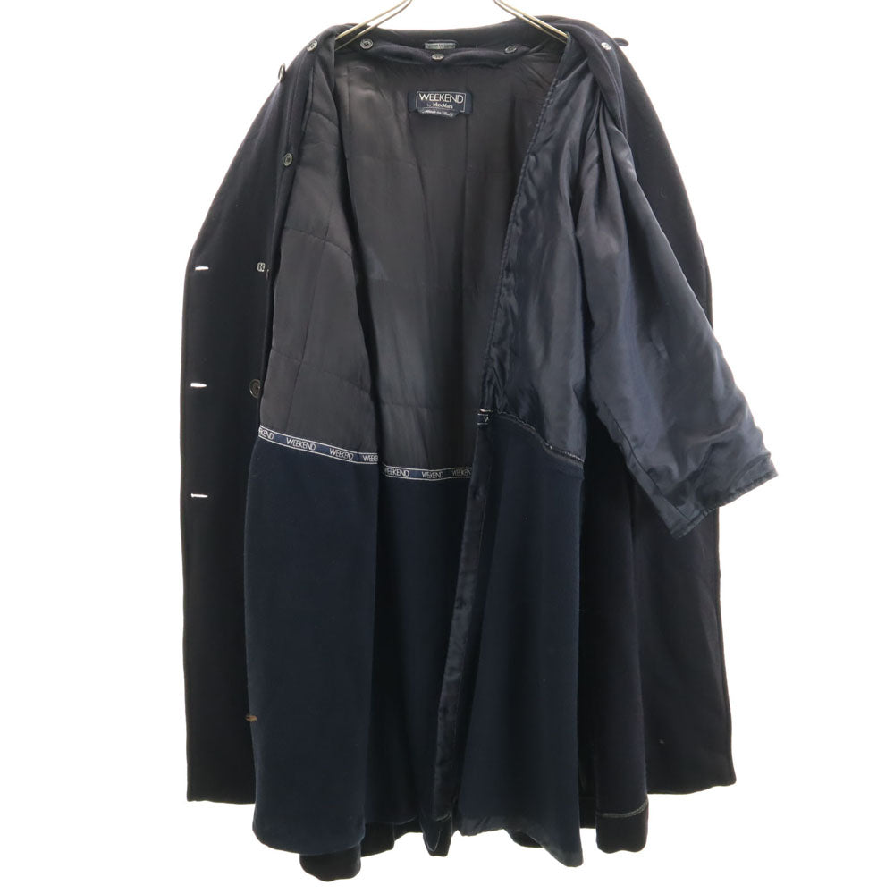 ウィークエンドバイマックスマーラ ダブルブレスト コート 42 ネイビー WEEKEND by Max Mara 中綿ライナー付き レディース