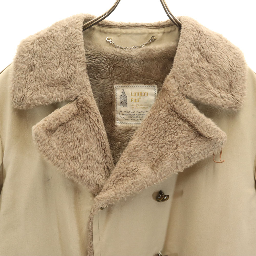 LONDON FOG ロンドンフォグ 70s ヴィンテージ アルスター コート 40 ベージュ 裏ファー メンズ