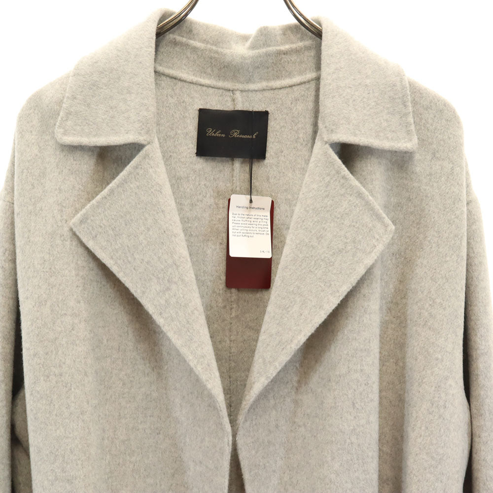 未使用 URBAN RESEARCH アーバンリサーチ ウールブレンド リバーオーバーサイズ ガウンコート F グレー タグ付き レディース