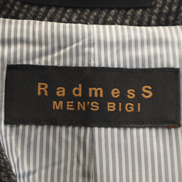 美品 ラッドメスメンズビギ ウールブレンド 斜ストライプ柄 コート 1 チャコールグレー RadmesS MEN'S BIGI メンズ