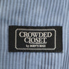 美品 クラウデッドクローゼット メンズビギ ウールブレンド ストライプ柄 アルスター コート 3 ネイビー CROWDED CLOSET MEN'S BIGI ダブルブレスト メンズ