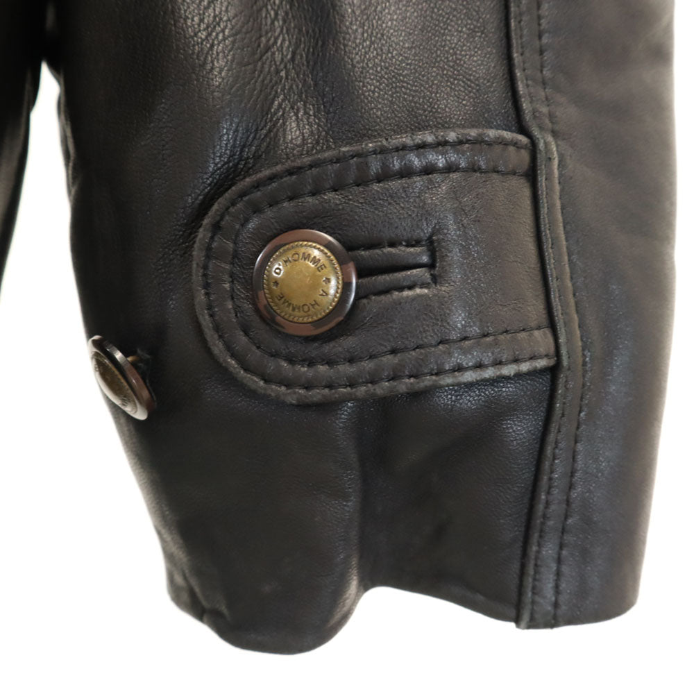 D'HOMME A HOMME 韓国製 シープスキン レザーコート L ブラック D'HOMME A HOMME メンズ