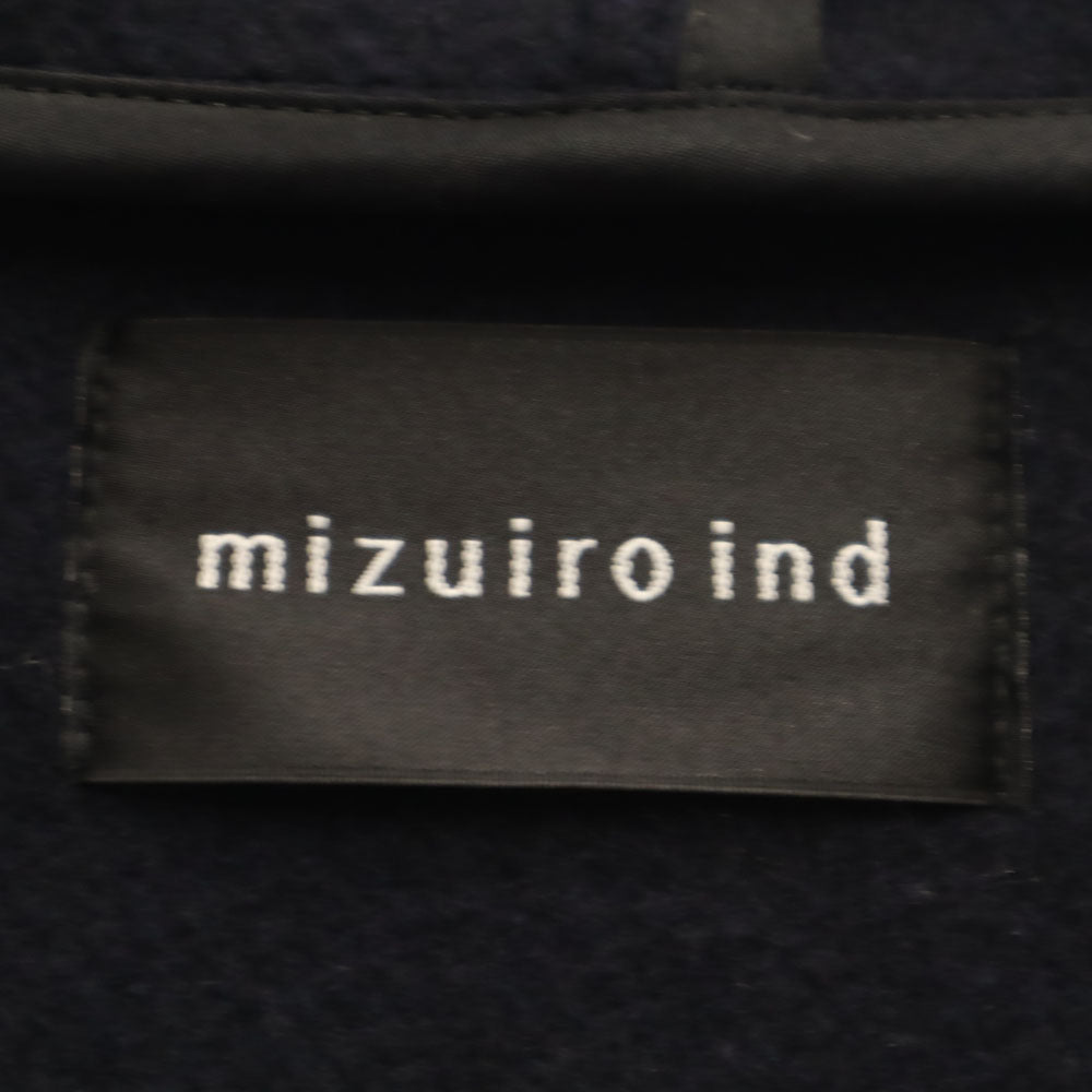 ミズイロインド ウールブレンド ダッフルコート ネイビー mizuiro ind レディース