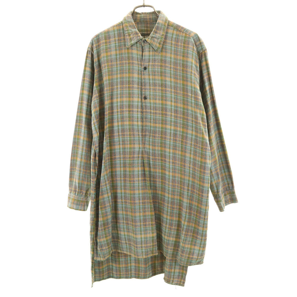 VINTAGE ヴィンテージ 60s グランパ チェック柄 長袖 シャツワンピース 水色 他 レディース