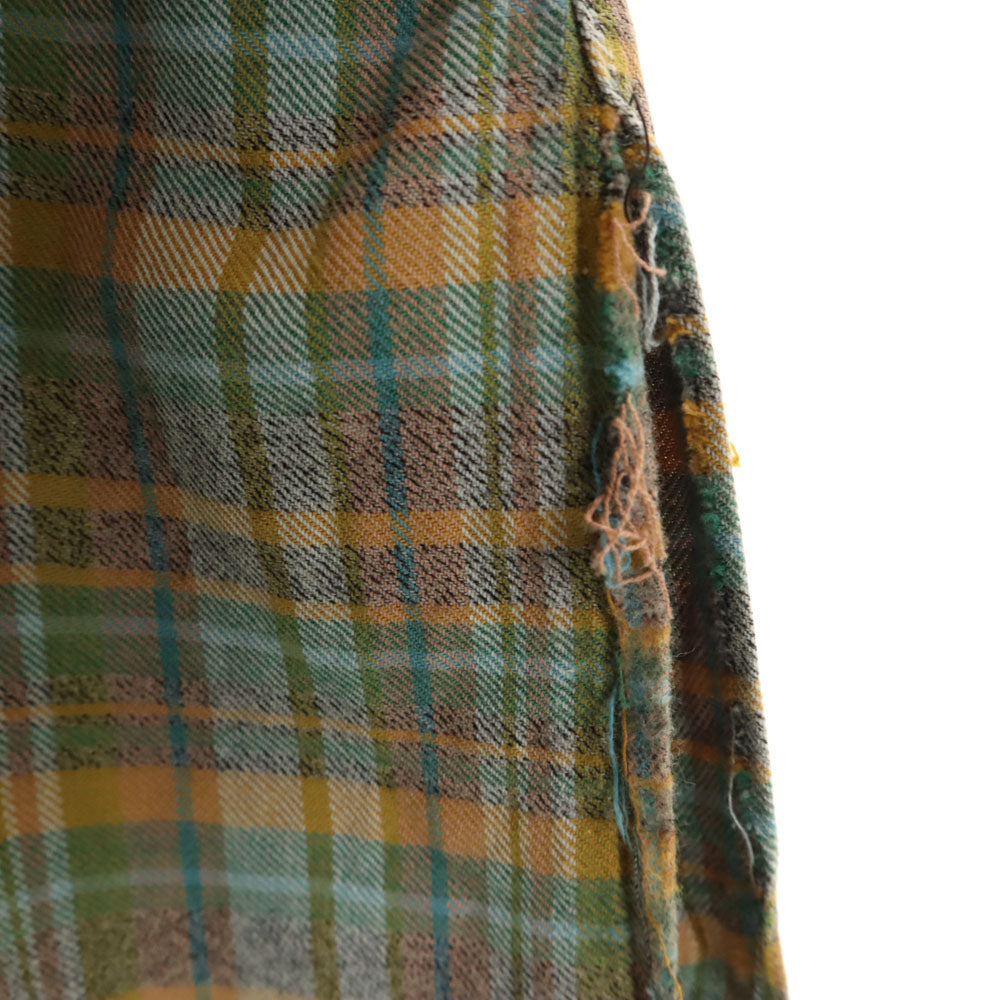 VINTAGE ヴィンテージ 60s グランパ チェック柄 長袖 シャツワンピース 水色 他 レディース