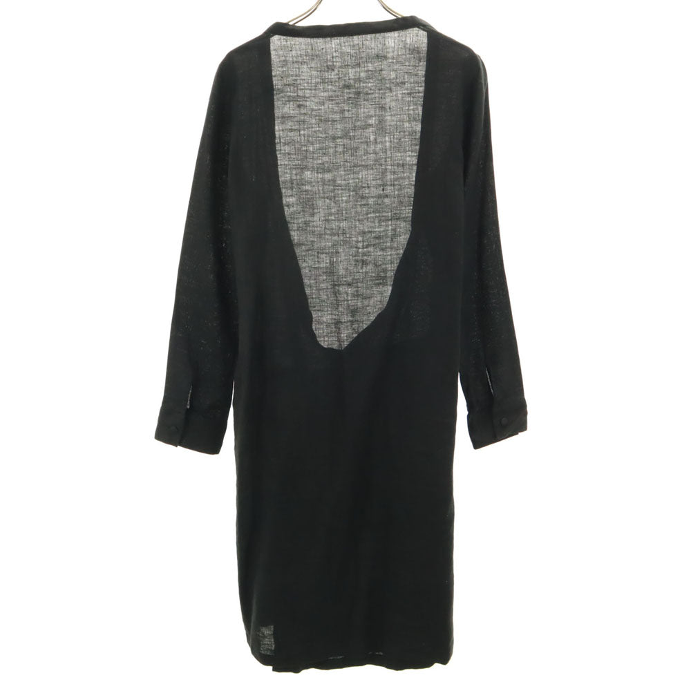 LIMI feu リミフゥ リネン 長袖 カシュクール カーディガン S ブラック レディース