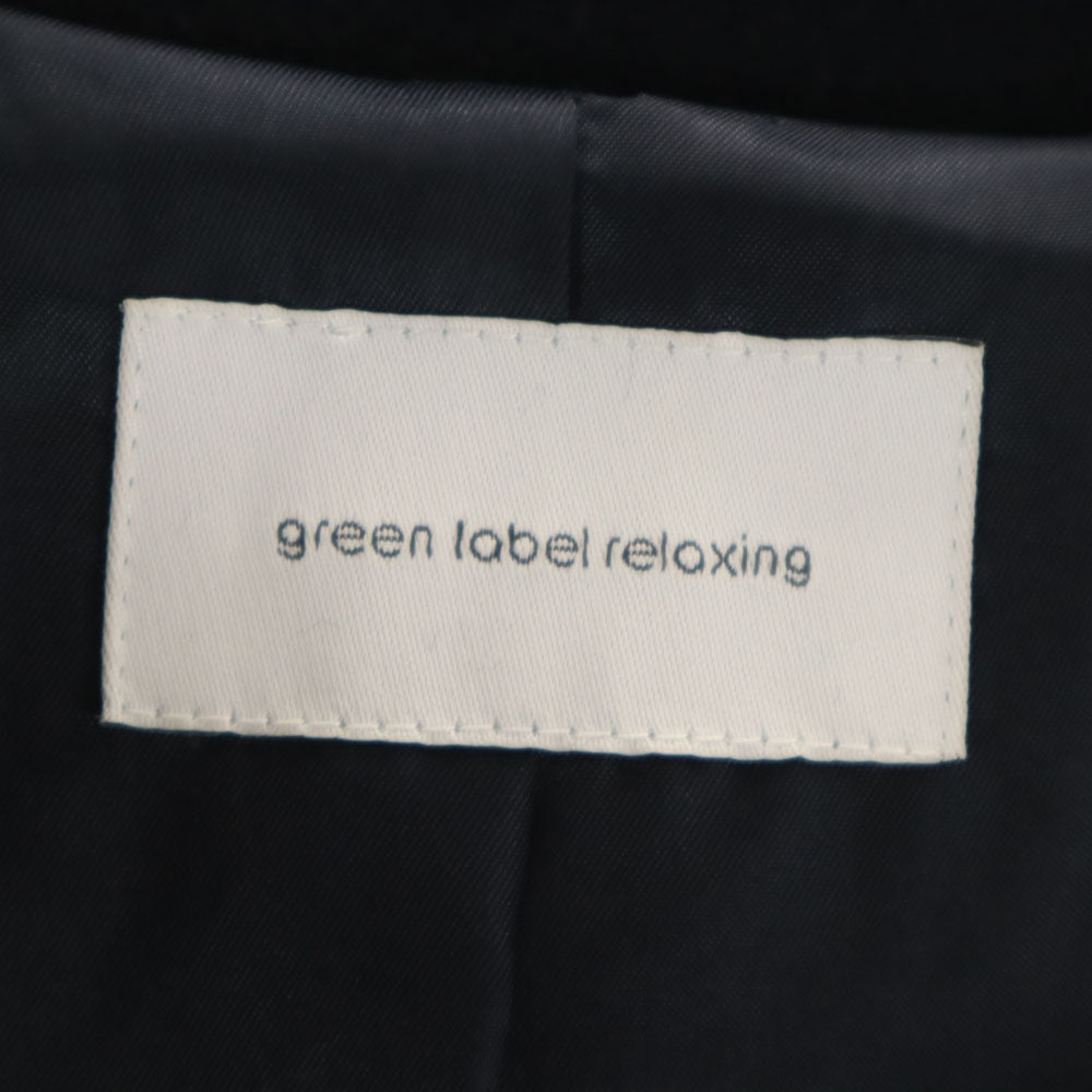 グリーンレーベルリラクシング ウールブレンド ステンカラーコート 38 ネイビー green label relaxing フード レディース