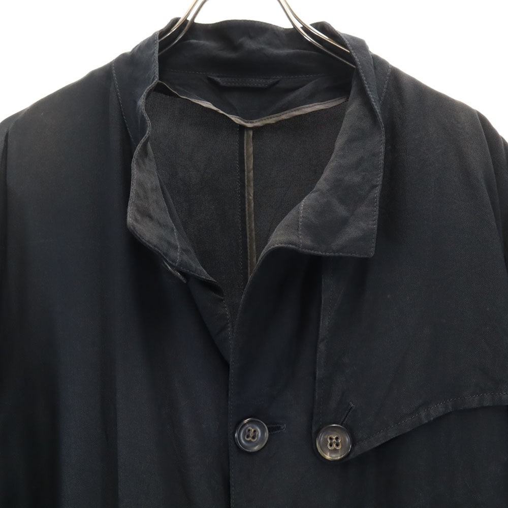 GIORGIO ARMANI ジョルジオアルマーニ イタリア製 トレンチコート 56 チャコールブラック ビッグサイズ メンズ