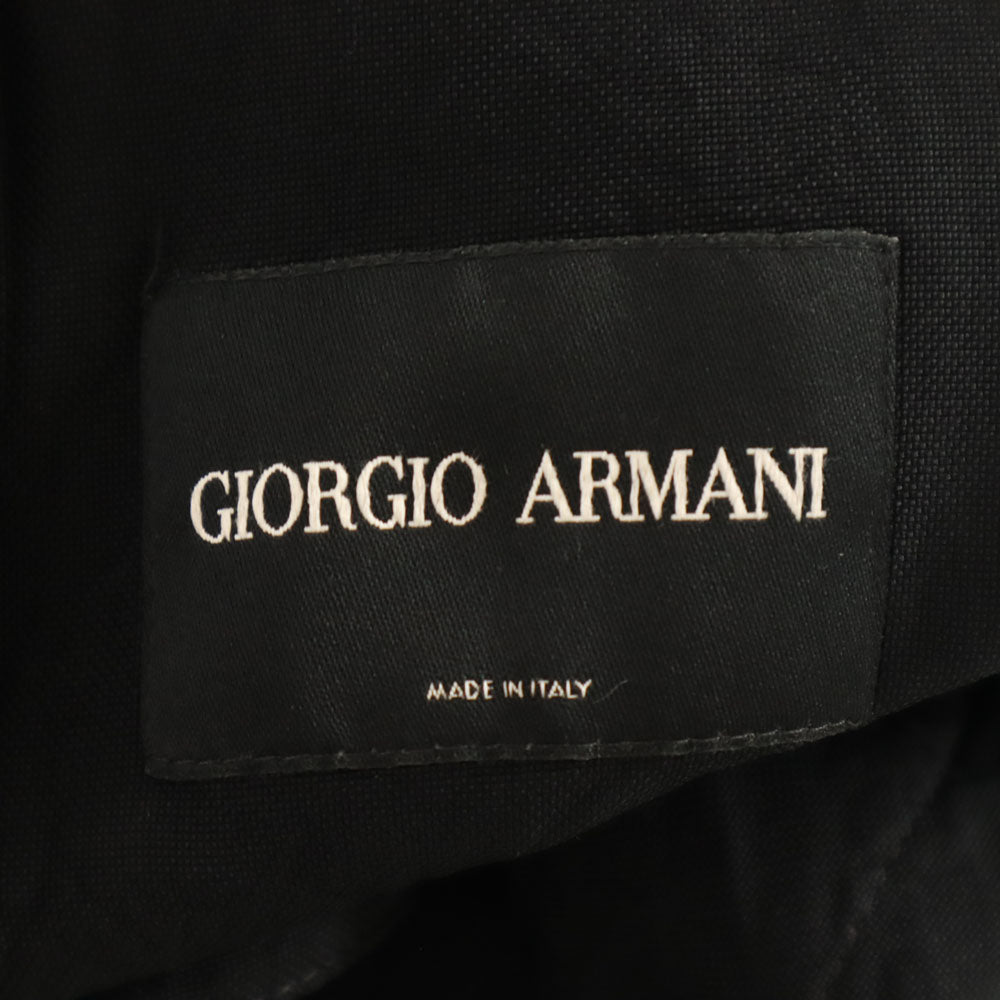 GIORGIO ARMANI ジョルジオアルマーニ イタリア製 トレンチコート 56 チャコールブラック ビッグサイズ メンズ