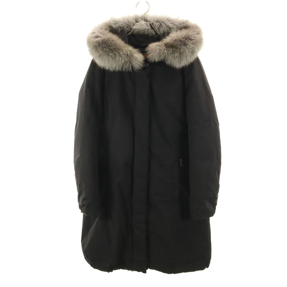 WOOLRICH ウールリッチ ダウンコート S ブラック フォックスファー付き レディース