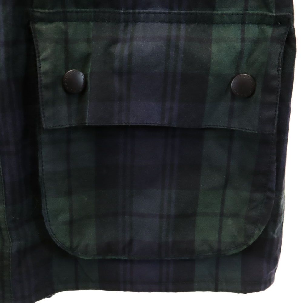 Barbour バブアー ブルガリア製 ブラックウォッチ SL DURHAM オイルドジャケット 38 ネイビー 他 メンズ