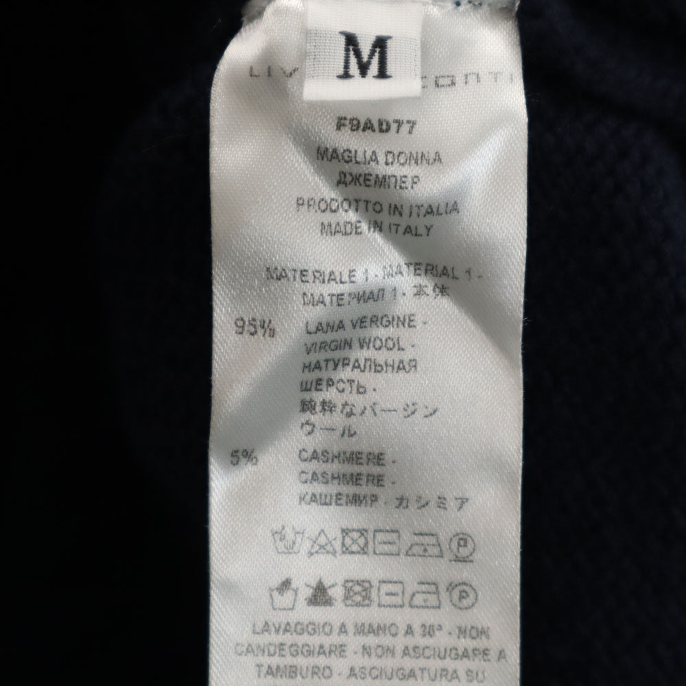 未使用 LIVIANA CONTI リビアナコンティ イタリア製 長袖 ロング ニット M ネイビー セーター チュニック レディース