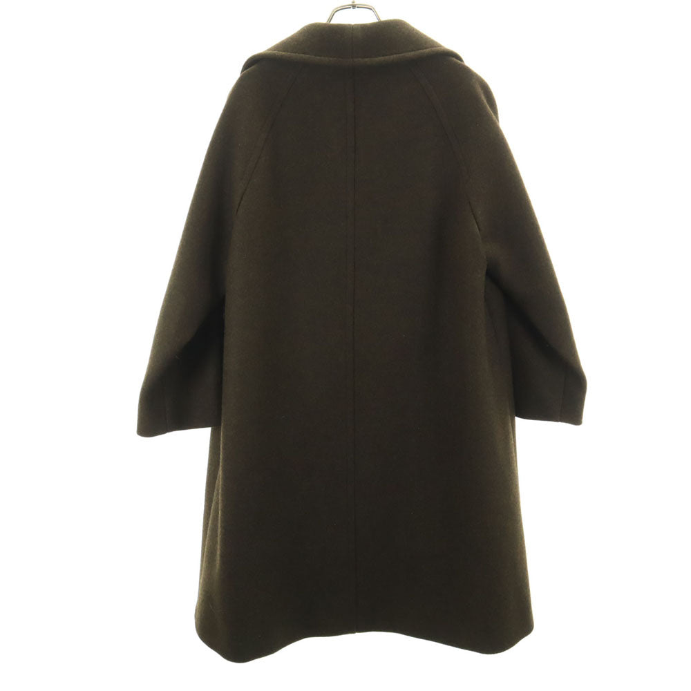 CELINE セリーヌ フランス製 カシミヤブレンド メルトン コート 40 カーキ レディース