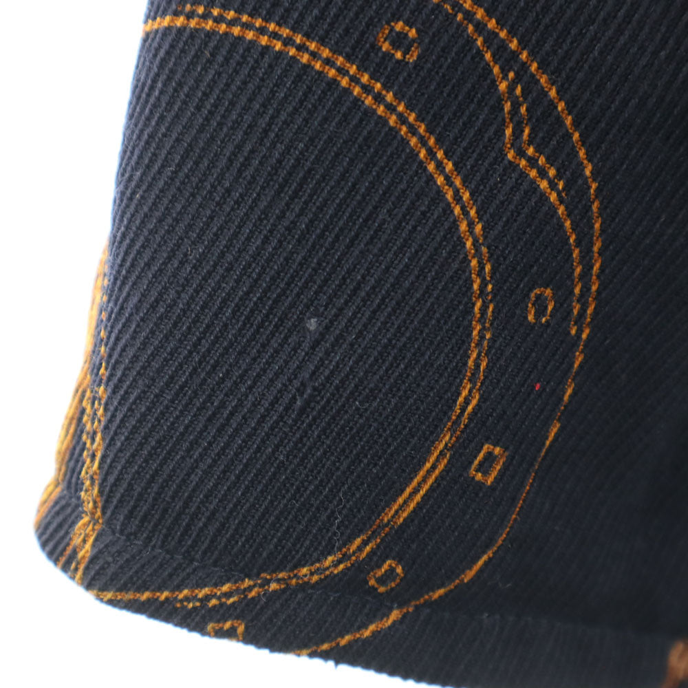 Herno ヘルノ 80s 90s イタリア製 オールド ホース柄 リバーシブル コート 42 ネイビー 馬蹄 レディース