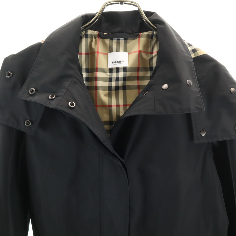 BURBERRY バーバリー フーデッド コート 36 ブラック 衣装カバー付き レディース