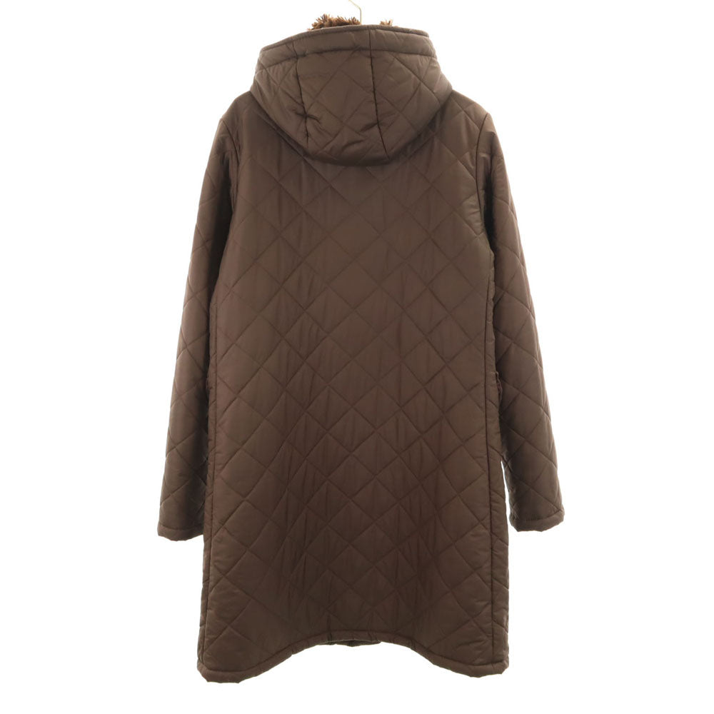 Mackintosh マッキントッシュ スコットランド製 キルティングコート 36 ブラウン 裏フェイクファー 中綿入り レディース