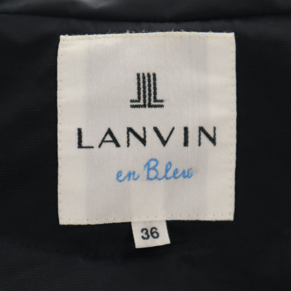 LANVIN en Bleu ランバンオンブルー チェスターコート 36 ネイビー ライナー付き レディース